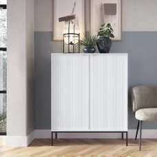 Napa Wooden Storage Cabinet With 2 Doors In Matt White - UK