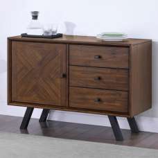 Narva Wooden Sideboard With 1 Door 3 Drawers In Walnut - UK