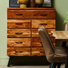 Nashua Wooden Chest Of 9 Drawers In Natural - UK