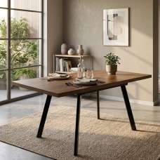 Nassau Small Rectangular Wooden Extending Dining Table in Dark Oak - UK