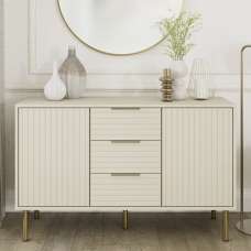 Natick Wooden Sideboard With 2 Doors 3 Drawers In Ivory - UK