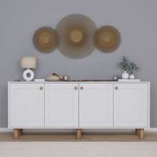 Natura Wooden Console Table in White and Oak - UK