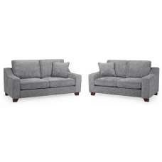 Nazra Fabric 3+2 Seater Sofa Set In Slate - UK
