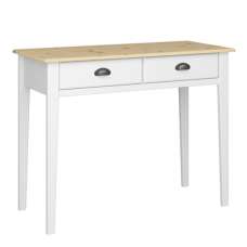 Nebula Wooden Study Desk In White And Pine - UK