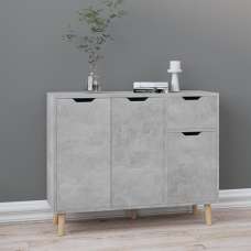 Nedra Wooden Sideboard With 3 Doors 1 Drawer In Concrete Effect - UK