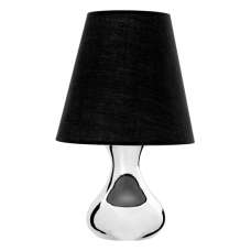 Nellstrom Black Fabric Shade Table Lamp With Chrome Metal Base - UK