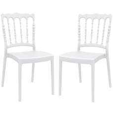 Nepean White Outdoor Polypropylene Stacking Side Chairs In Pair - UK