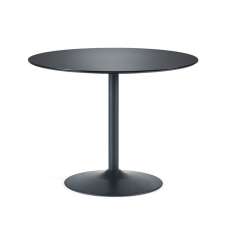 Nephi Wooden Dining Table Round Small In Black - UK