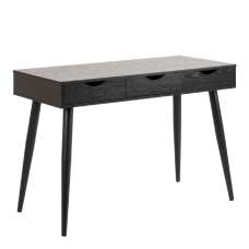 Nephi Wooden Laptop Desk With 3 Drawers In Black - UK