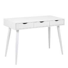 Nephi Wooden Laptop Desk With 3 Drawers In White - UK