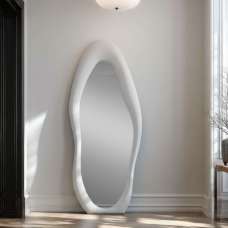 Nero Glass Cheval Mirror with Cream Wooden Frame - UK