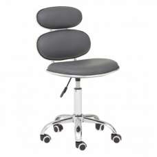 Netoca Home And Office Leather Chair In Grey With Chrome Base - UK