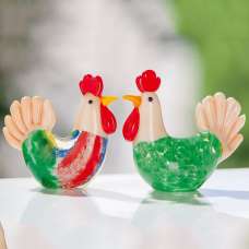 Newark Glass Hen Doris Sculpture In Multicolour - UK