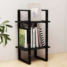 Newell Pine Wood 2-Tier Bookshelf In Black - UK