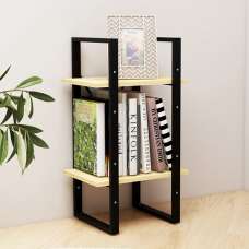 Newell Pine Wood 2-Tier Bookshelf In Natural - UK