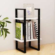 Newell Pine Wood 2-Tier Bookshelf In White - UK