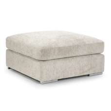 Newnan Fabric Foot Stool In Beige - UK