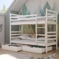 Newry Wooden Bunk Bed With Bonnell Mattress In Matt White - UK