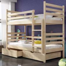 Newry Wooden Bunk Bed With Foam Mattress In Pine - UK