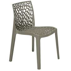 Nicole Polypropylene Side Chair In Grey - UK