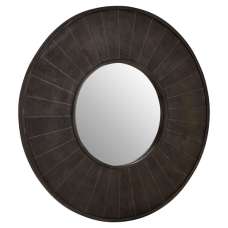 Nikawiy Wall Bedroom Mirror In Grey And Antique Brass Frame - UK