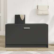 Nome Wooden Shoe Storage Bench With 1 Flap In Black - UK