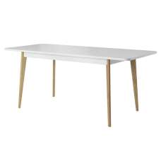 Newry Extending High Gloss Dining Table Rectangular In White - UK