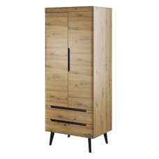 Newry Wooden Wardrobe With 2 Door 2 Drawers In Artisan Oak - UK