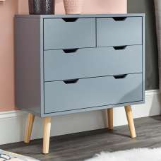 Niceville Wooden Chest Of 4 Drawers In Dark Grey - UK
