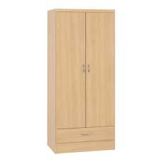 Mack Wooden Wardrobe With 2 Doors In Sonoma Oak - UK