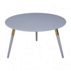 Nusakan Wooden Coffee Table In Light Grey And Gold - UK