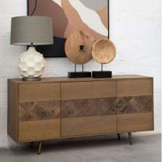 Nushagak Wooden Sideboard With 2 Doors And 3 Drawers In Brown - UK