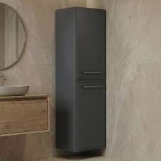 Nuvola Tall Wooden Bathroom Cabinet with 2 Doors in Anthracite - UK