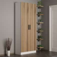 Nylor Wooden Hallway Storage Furniture with 2 Doors in Walnut - UK