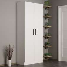 Nylor Wooden Hallway Storage Furniture with 2 Doors in White - UK