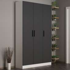 Nylor Wooden Hallway Storage Furniture with 3 Doors in Anthracite - UK