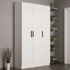 Nylor Wooden Hallway Storage Furniture with 3 Doors in White - UK