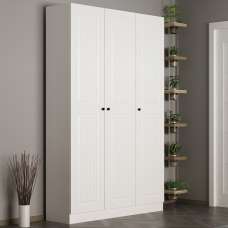Nylor Wooden Hallway Storage Furniture with 3 Panel Doors in White - UK