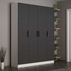 Nylor Wooden Hallway Storage Furniture with 4 Doors in Anthracite - UK