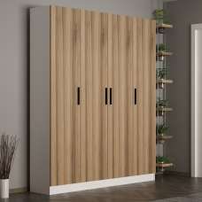 Nylor Wooden Hallway Storage Furniture with 4 Doors in Walnut - UK