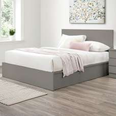Oakley Wooden Ottoman Storage King Bed In Grey - UK