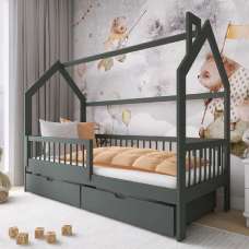 Oaklyn Wooden Day Bed With Foam Mattress In Graphite - UK