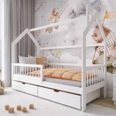 Oaklyn Wooden Day Bed With Foam Mattress In Matt White - UK