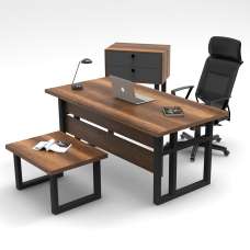 Oakmere Wooden Executive Office Furniture Set with Coffee Table in Baroque and Anthracite - UK