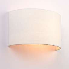 Obi Linen Wall Light In Vintage White - UK