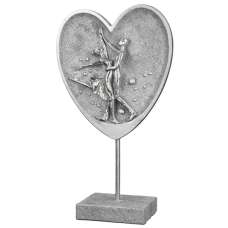 Ocala Polyresin Dancing Couple In Heart Sculpture In Silver - UK