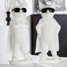 Ocala Polyresin Set Of 2 Hero Cats Sculpture In White - UK