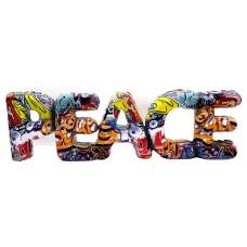 Ocala Polyresin Lettering Peace Art Sculpture In Multicolour - UK