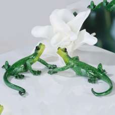Ocala Polyresin Lizard Charly Green Sculpture Small In Green - UK
