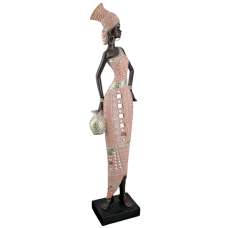 Ocala Polyresin Malaika Sculpture In Brown And Rose - UK